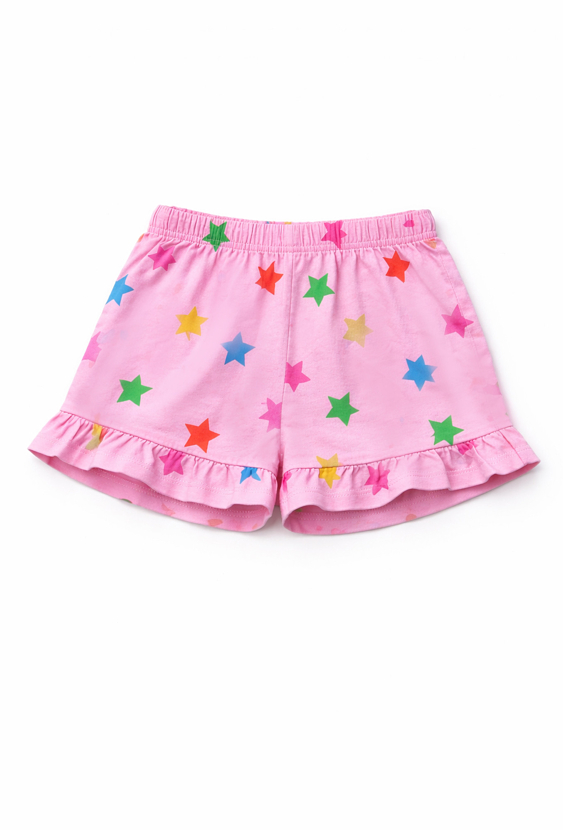 Szorty w gwiazdki z falbanką
