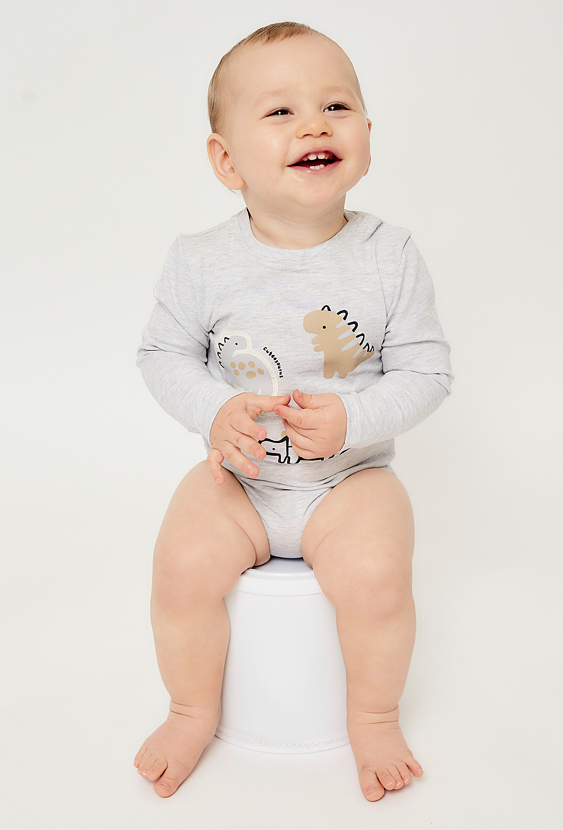 Body niemowlęce z długim rękawem w dinozaury - 5.10.15.