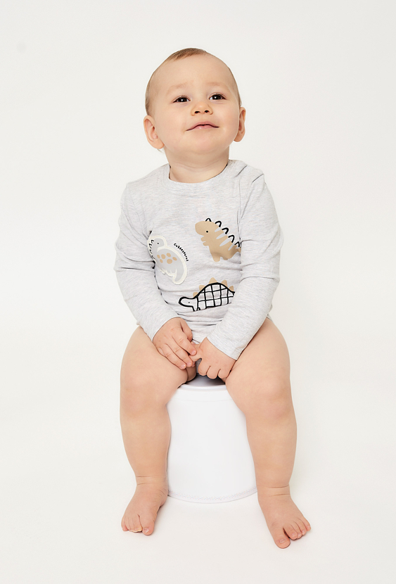 Body niemowlęce z długim rękawem w dinozaury - 5.10.15.