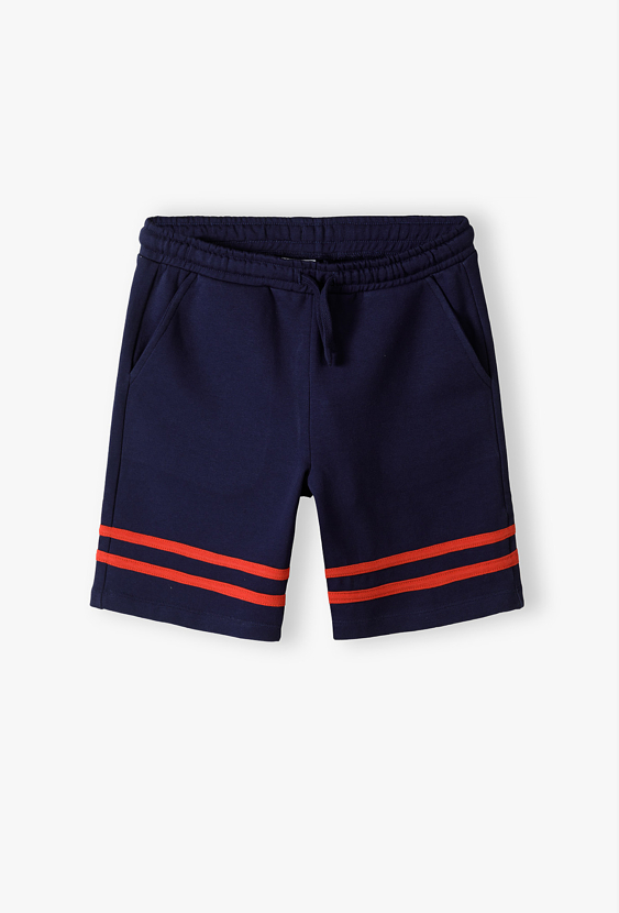 Szorty dresowe dla chłopca z lampasami