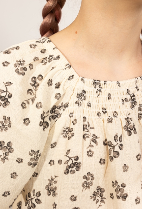 Dziewczęca bluzka z muślinu bawełnianego w kwiatowy wzór