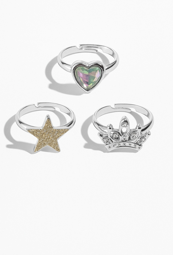 Zestaw 3 regulowanych pierścionków dla dziewczynki