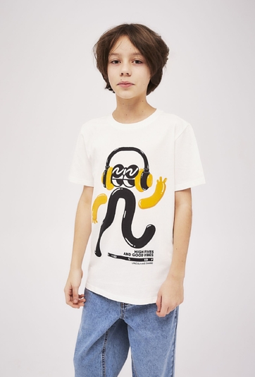 T-shirt dla chłopca z miękkim nadrukiem