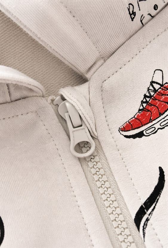 Chłopięca rozpinana bluza z kapturem i nadrukiem