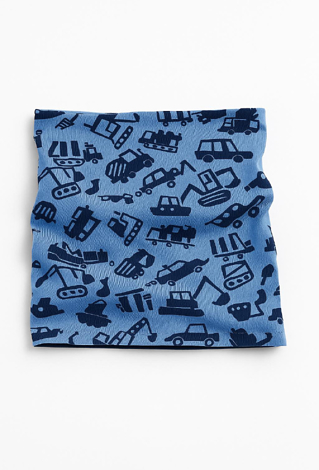 Cienki komin chłopięcy z motywem pojazdów