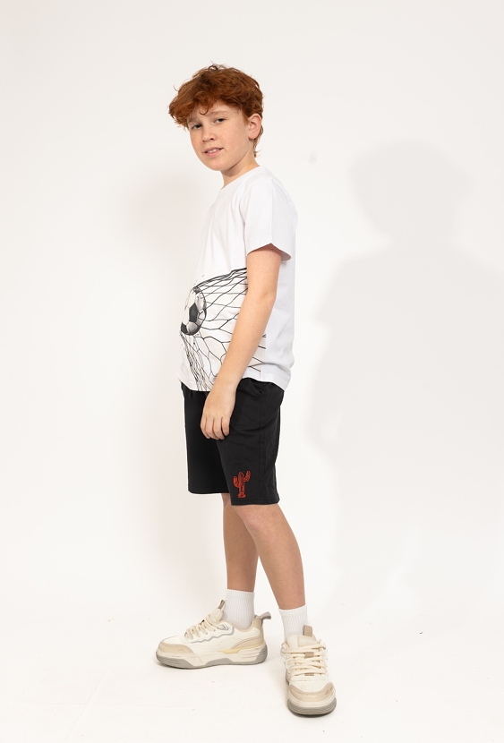 Chłopięce szorty dzianinowe z haftem kaktusa