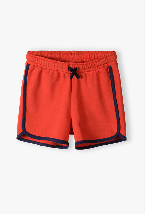Szorty dresowe dla chłopca 1/2 z granatowymi lampasami