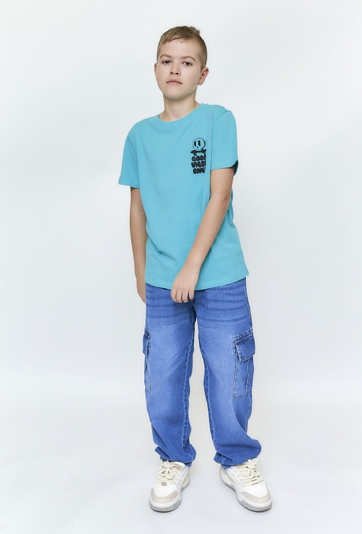 Chłopięcy t-shirt  z małym nadrukiem