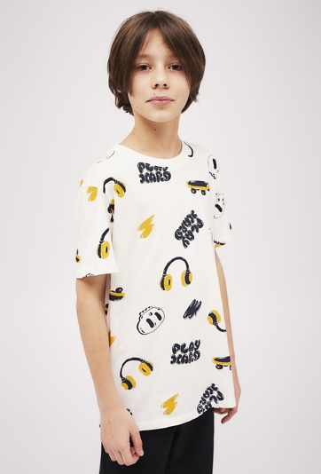 T-shirt dla chłopca - bawełniany z kolorowym nadrukiem