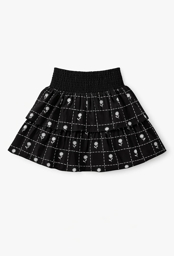 Dziewczęca spódnica z falbankami w kwiatowy wzór