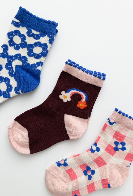 Kolorowe skarpetki dziewczęce 3-pak