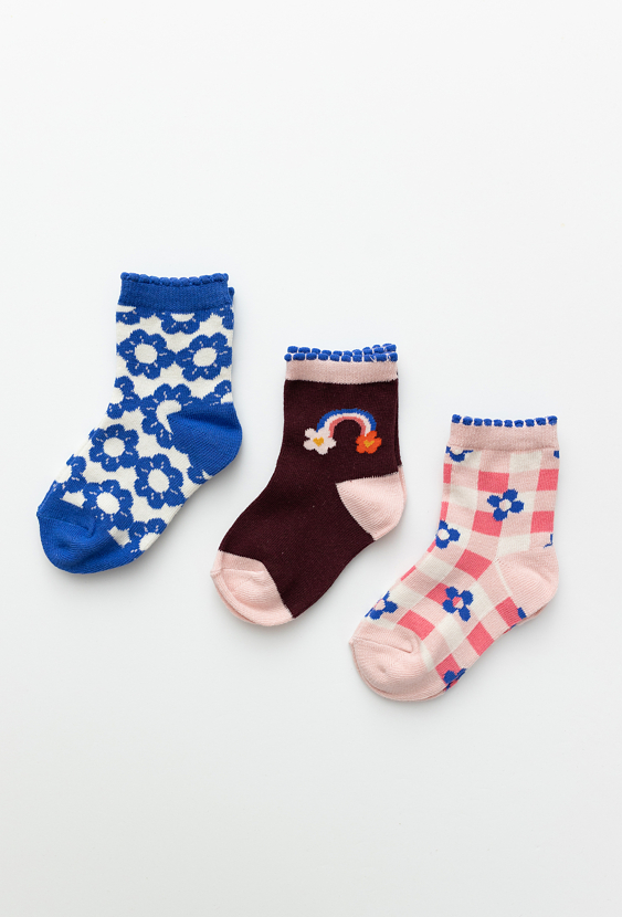 Kolorowe skarpetki dziewczęce 3-pak