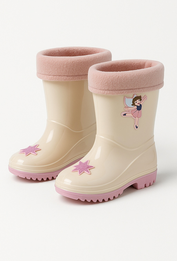 Kalosze dla dziewczynki z polarowym wkładem