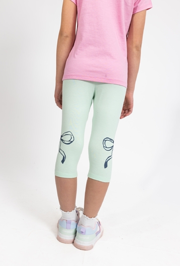 Dziewczęce legginsy 3/4 z nadrukiem kokardek