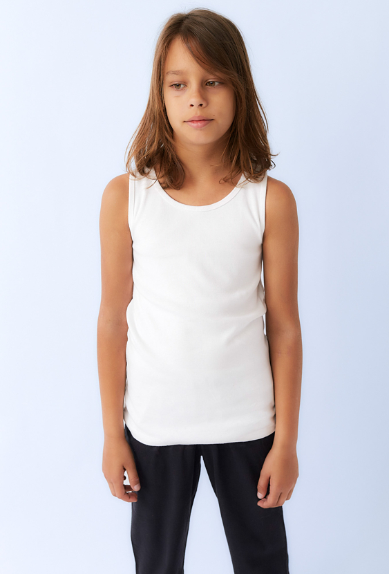 Chłopięca podkoszulka bez rękawów z bawełny