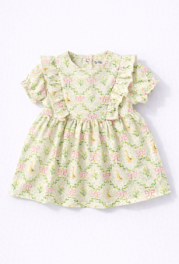 Sukienka niemowlęca dziewczęca z krótkim rękawem 100% bawełna