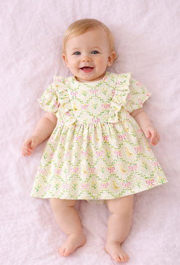 Sukienka niemowlęca dziewczęca z krótkim rękawem 100% bawełna