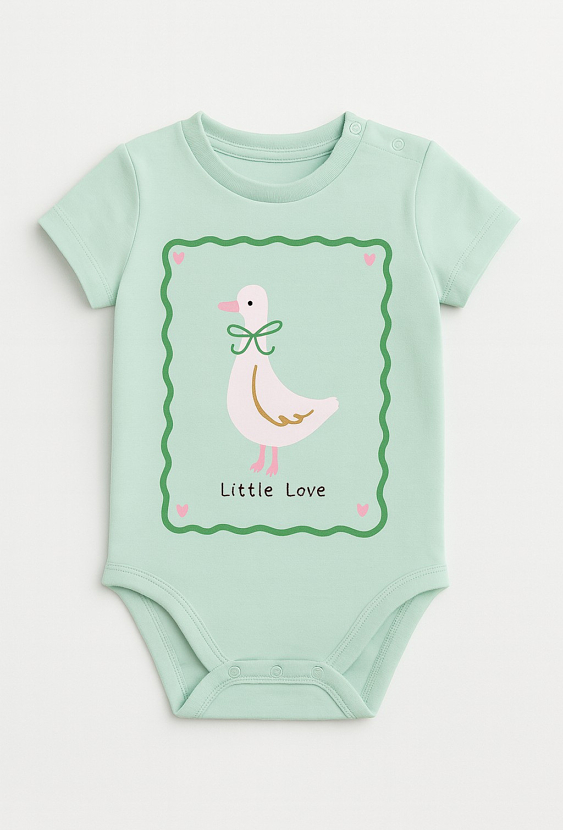 Body niemowlęce z krótkim rękawem – kaczka