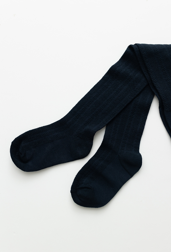 Granatowe bawełniane rajstopy dziecięce.