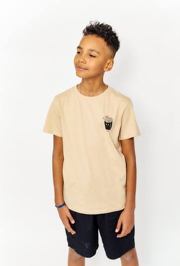 Beżowy t-shirt chłopięcy