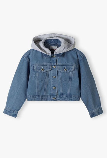 Jeansowa kurtka z odpinanym kapturem | Lincoln&Sharks