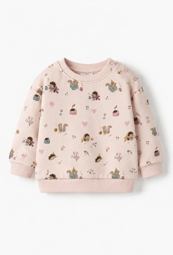 Bluza niemowlęca ocieplana w leśne zwierzątka