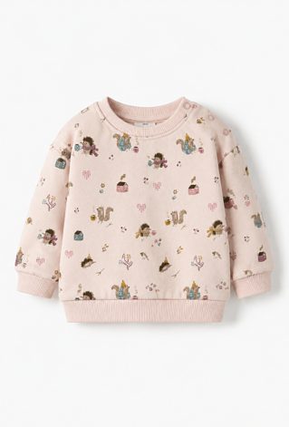 Bluza niemowlęca ocieplana w leśne zwierzątka