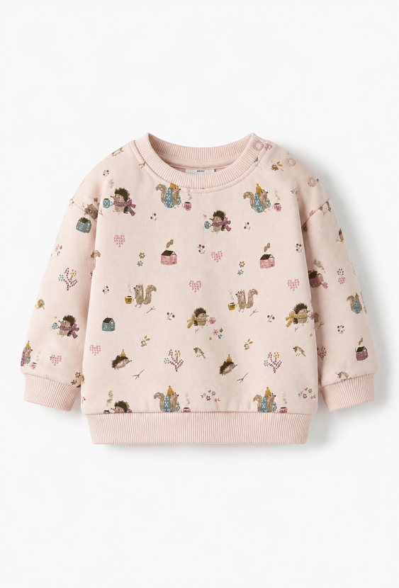 Bluza niemowlęca ocieplana w leśne zwierzątka