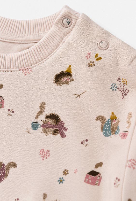 Bluza niemowlęca ocieplana w leśne zwierzątka