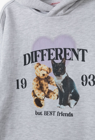 Szara oversizowa bluza dresowa z kapturem - Lincoln&Sharks