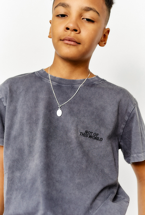 Bawełniany t-shirt chłopięcy szary