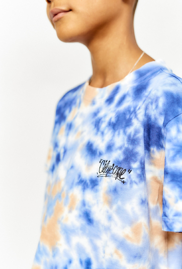 Bawełniany t-shirt chłopięcy z wzorem tie-dye