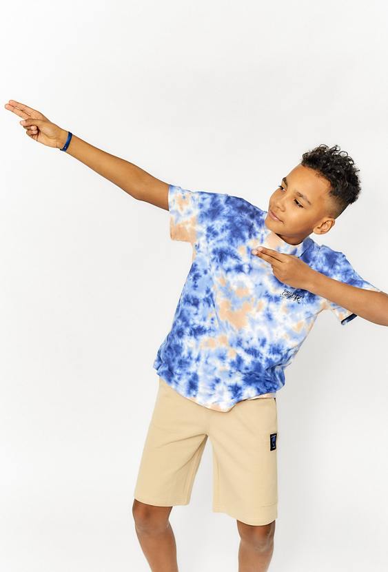 Bawełniany t-shirt chłopięcy z wzorem tie-dye
