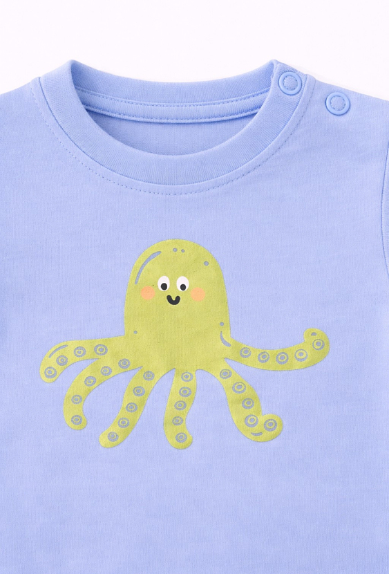 Body niemowlęce z krótkim rękawem – ośmiornica | chłopiec