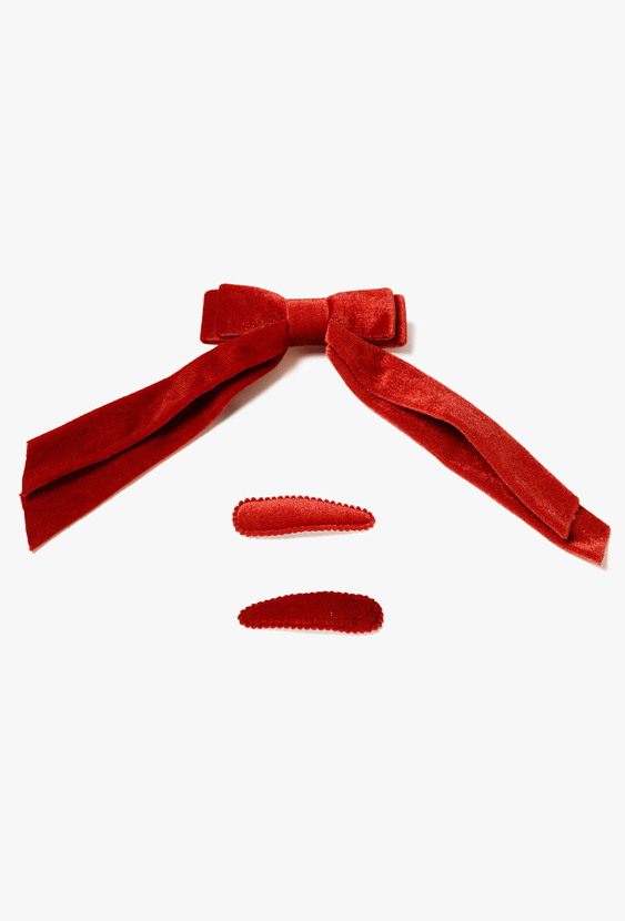Zestaw spinek z welurową kokardą