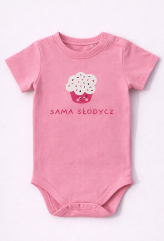 Body z krótkim rękawem niemowlęce dziewczęce „Sama Słodycz”