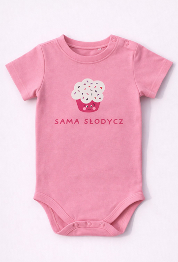 Body z krótkim rękawem niemowlęce dziewczęce „Sama Słodycz”