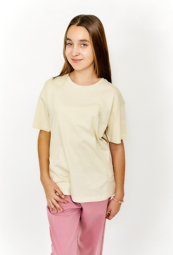 Kremowy t-shirt - basic