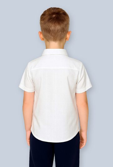 Koszula chłopięca z krótkim rękawem – biała