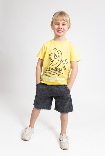 Szorty 1/2 z efektem sprania dla chłopca