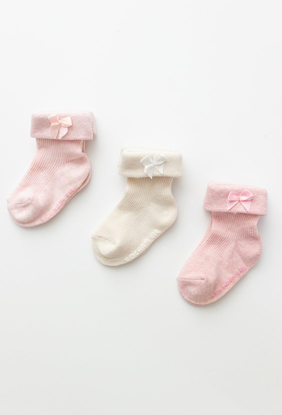 Skarpetki 3-pak z napisem „Kocham Cię” i kokardkami