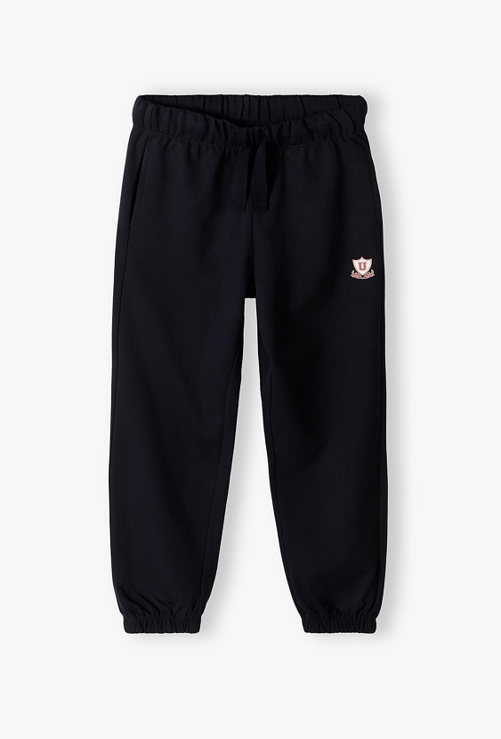 Spodnie dresowe dla dziewczynki - granatowe - comfort fit