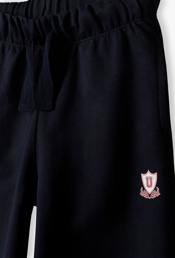 Spodnie dresowe dla dziewczynki - granatowe - comfort fit