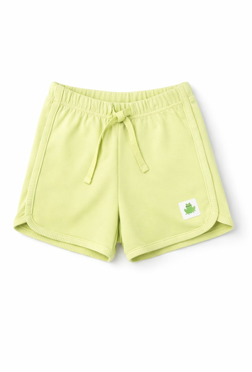 Szorty niemowlęce ze sznurkiem i naszywką żabki