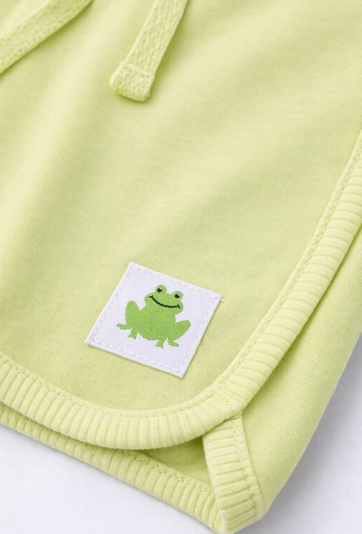 Szorty niemowlęce ze sznurkiem i naszywką żabki