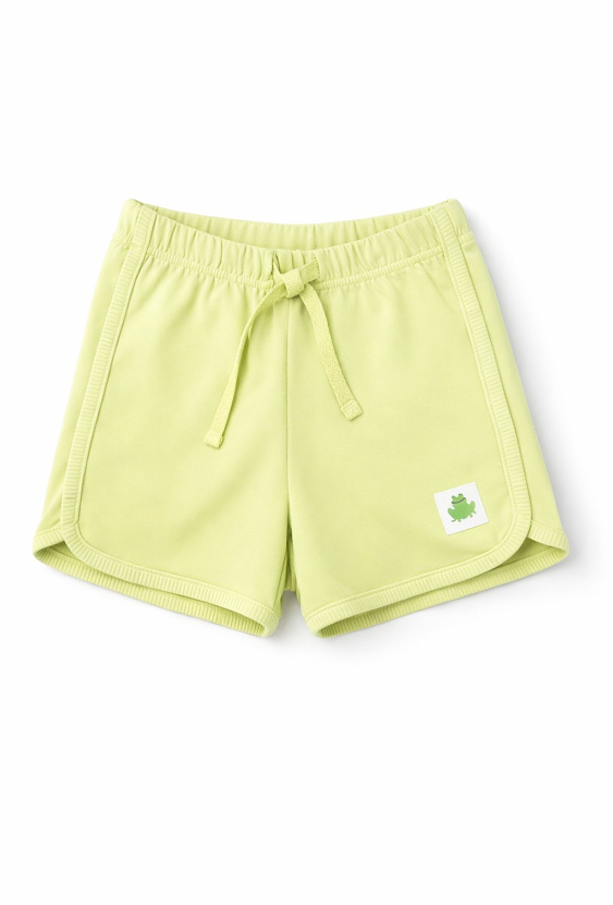 Szorty niemowlęce ze sznurkiem i naszywką żabki
