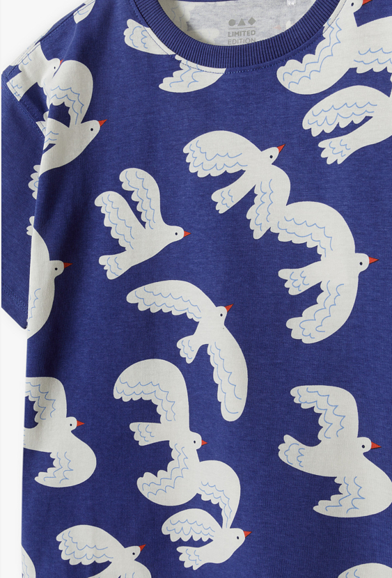 T-shirt dziewczęcy w ptaki