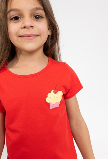 Dziewczęca koszulka z nadrukiem babeczki