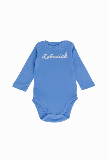 Body niemowlęce z długim rękawem i napisem