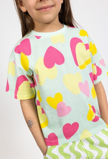 Dziewczęca koszulka w serca